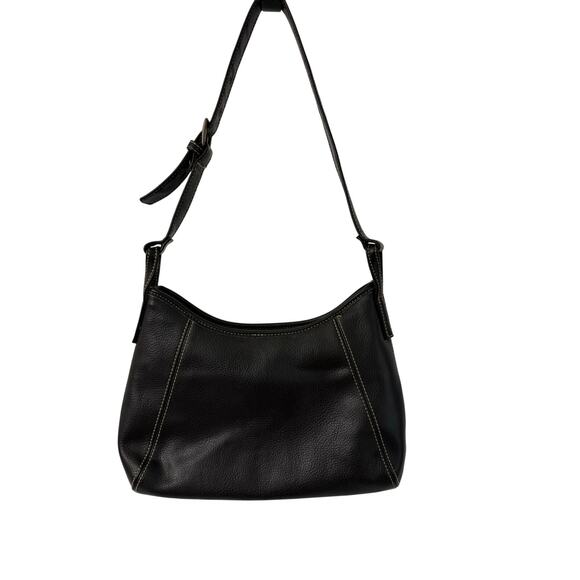 Relic Black Leather Purse Handbag Adjustable Strap Snap Closure Zippered Pockets - Picture 1 of 6